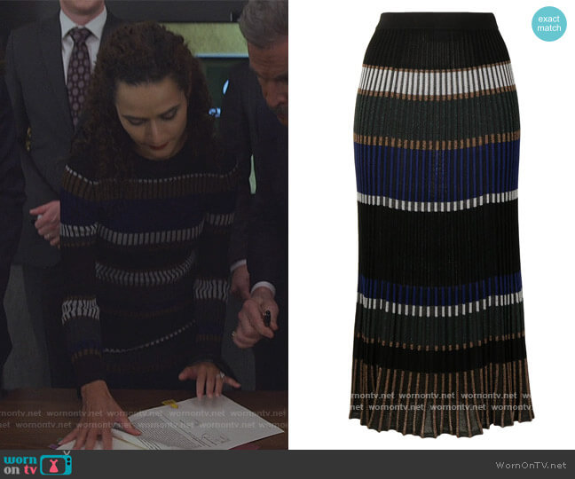 Proenza Schouler Horizontal-stripe Knitted Skirt