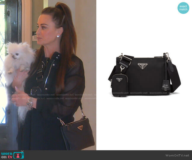 Prada Re-Edition 2000 Re-Nylon Shoulder Bag worn by Kyle Richards on The Real Housewives of Beverly Hills