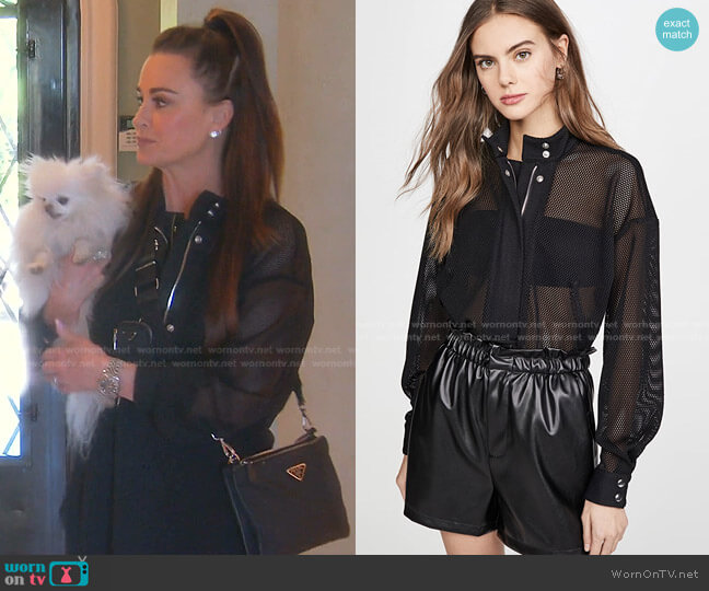 RtA Josie Half-Zip Shirt worn by Kyle Richards on The Real Housewives of Beverly Hills
