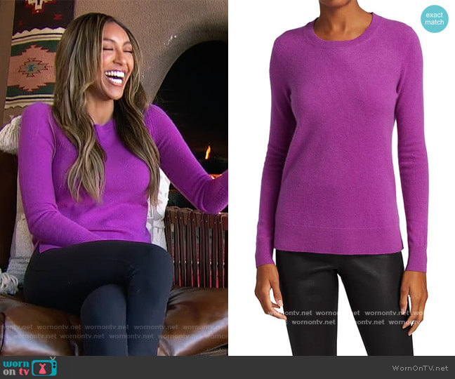 Saks Fifth Avenue COLLECTION Cashmere Roundneck Sweater worn by Tayshia Adams on The Bachelorette