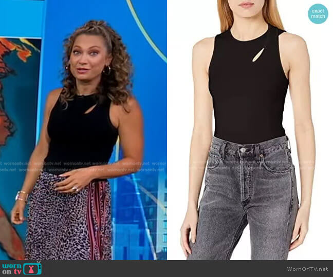 Ramy Brook Sleeveless Compact Knit Top worn by Ginger Zee on Good Morning America
