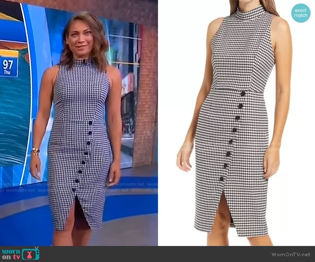 Black Halo Sofie Dress in Classic Chic worn by Ginger Zee on Good Morning America