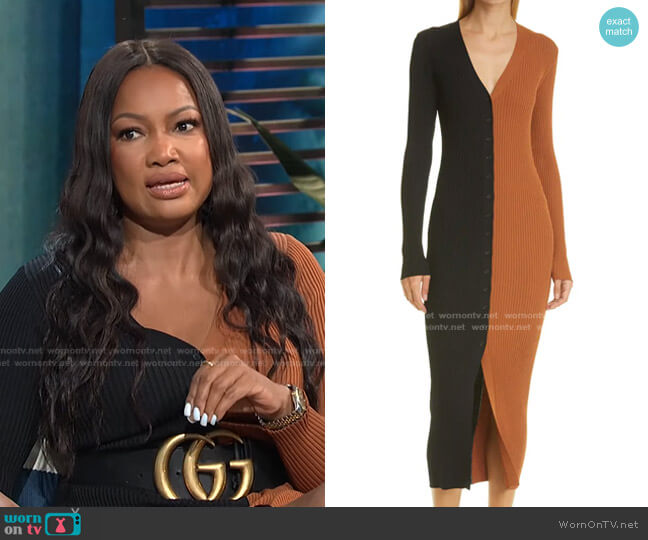 Staud Shoko Dress in Black & Tan