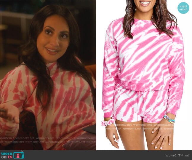 Sundown by Splendid Jada Tie Dye Sweatshirt worn by Ana Torres (Francia Raisa) on Grown-ish