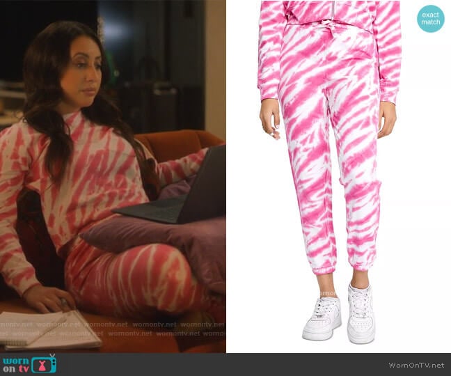 Sundown by Splendid Playa Tie Dye Jogger Pants worn by Ana Torres (Francia Raisa) on Grown-ish