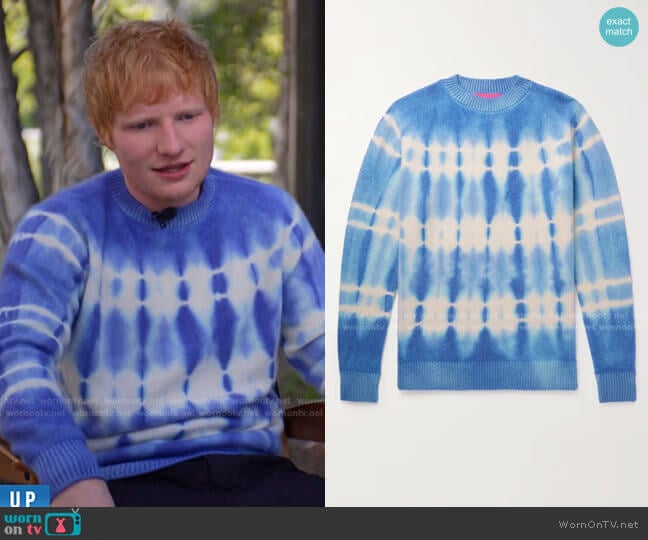 The Elder Statesman Wire Tie-Dyed Cashmere Mock-Neck Sweater