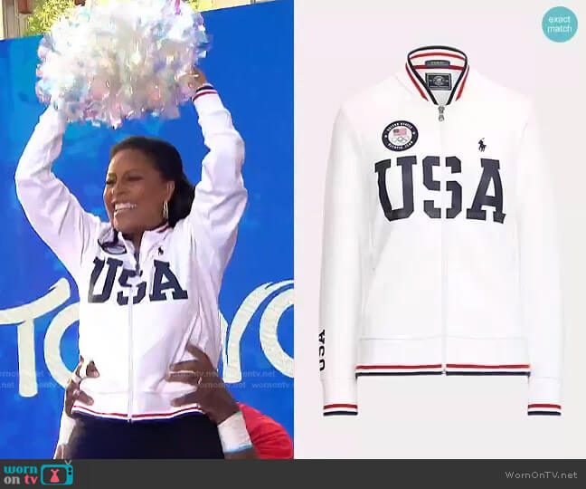 Polo Ralph Lauren Team USA Bomber Track Jacket worn by Sheinelle Jones on Today