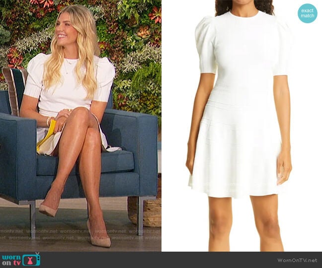 Ted Baker Puff Sleeve Dress worn by Amanda Kloots on The Talk