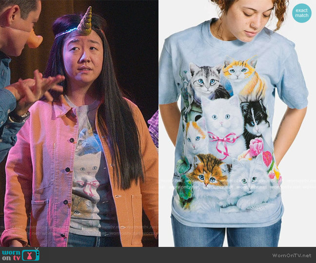 The Mountain Unisex Kittens Tee worn by Alice Kwan (Sherry Cola) on Good Trouble