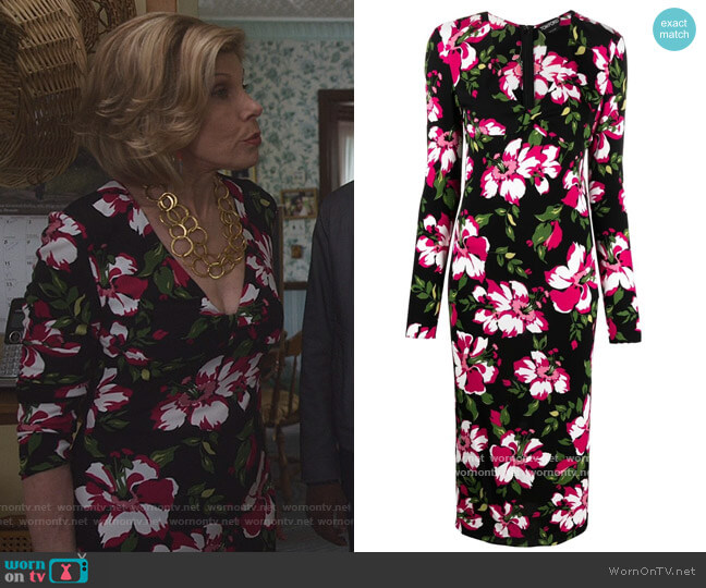 Tom Ford Floral-print mid-length dress worn by Diane Lockhart (Christine Baranski) on The Good Fight