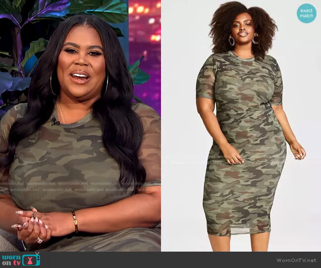 Nina Parker Trendy Plus Size Mesh Midi Dress worn by Nina Parker on E! News