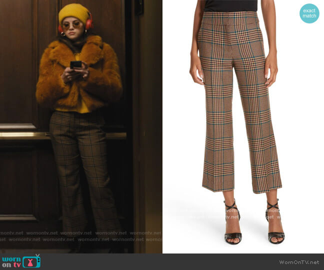 Veronica Beard Cormac Plaid Wool Blend Trousers worn by Mabel Mora (Selena Gomez) on Only Murders in the Building