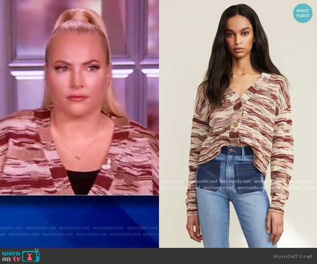 Veronica Beard Lucelia Space-Dye Knit Cardigan worn by Meghan McCain on The View