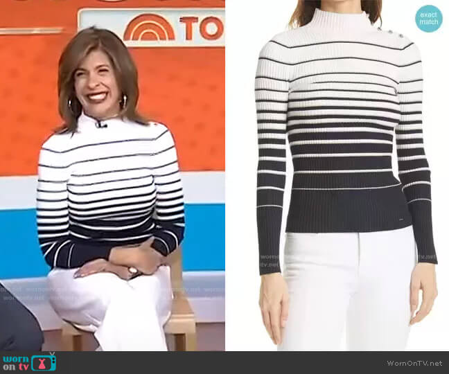 Ted Baker Wanada Stripe Mock Neck Sweater worn by Hoda Kotb on Today