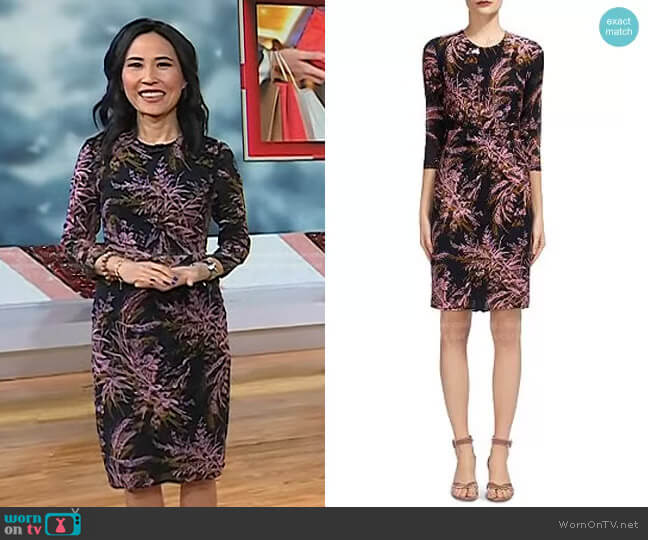 Whistles Wren Floral-Print Sheath Dress worn by Vicky Nguyen on Today