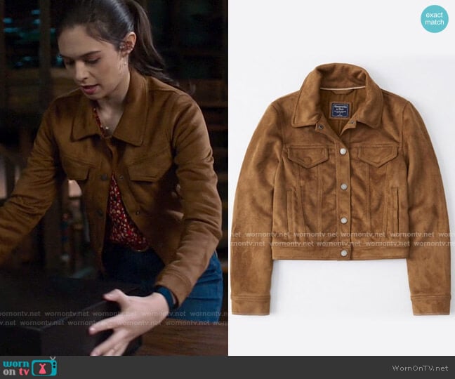Abercrombie Faux Suede Trucker Jacket worn by Nia Nal (Nicole Maines) on Supergirl