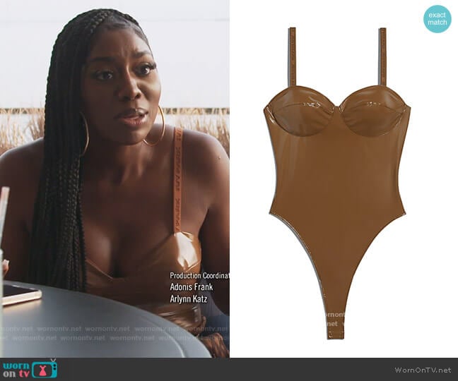Ivy Park x Adidas Latex Bodysuit worn by Wendy Osefo on The Real Housewives of Potomac
