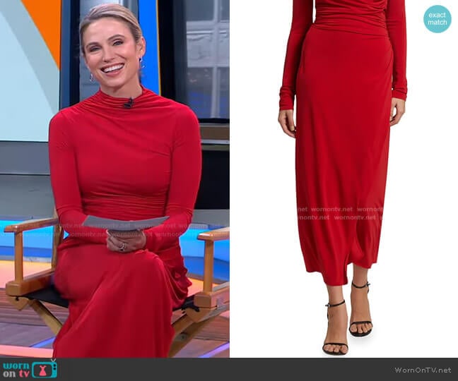 A.L.C. Skylar Ruched Jersey Skirt worn by Amy Robach on Good Morning America