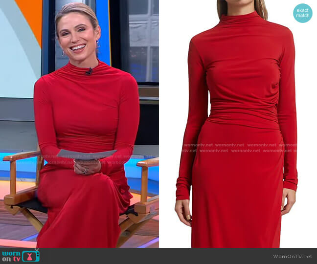 A.L.C. Skylar Ruched Jersey Top worn by Amy Robach on Good Morning America