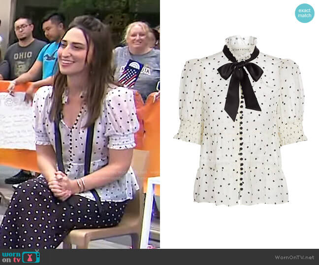 Alice + Olivia Vicky Tie Neck Blouse