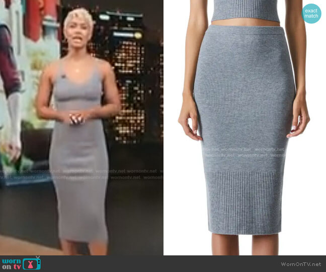 Alice + Olivia Leo Knit Pencil Skirt worn by Sibley Scoles on Access Hollywood