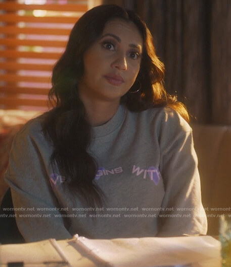 Ana’s gray love begins with sweatshirt on Grown-ish
