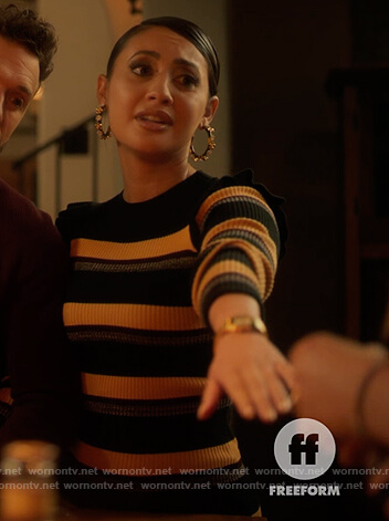 Ana’s stripe ribbed dress on Grown-ish