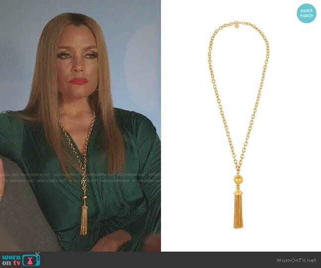 Angelina Alvarez Battina Chain Necklace worn by Dominique Deveraux (Michael Michele) on Dynasty
