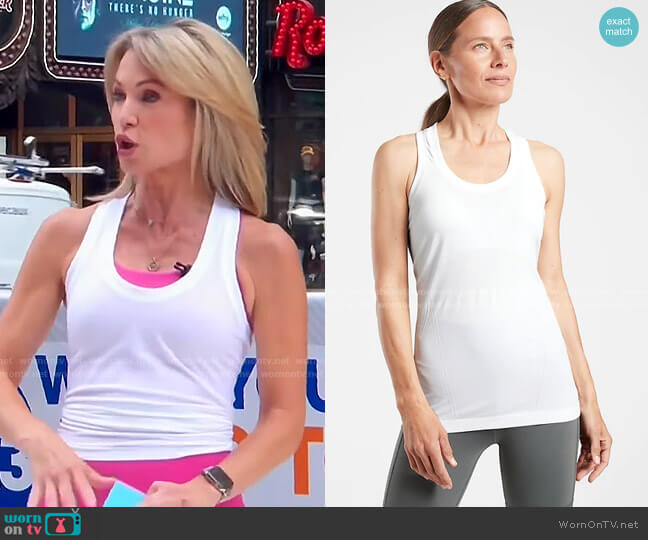Athleta Momentum Tank worn by Amy Robach on Good Morning America