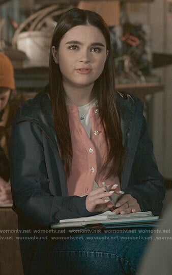Bella’s pink cardigan on The Republic of Sarah