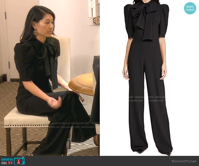 Black Halo Ara Jumpsuit worn by Crystal Kung Minkoff on The Real Housewives of Beverly Hills