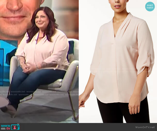 Calvin Klein Pleated-Neck Blouse