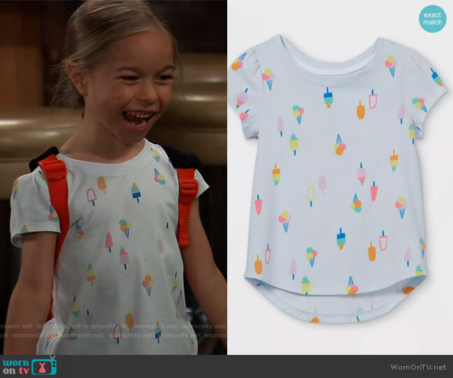 Cat & Jack Popsicle Short Sleeve T-Shirt worn by Violet Finn (Jophielle Love) on General Hospital