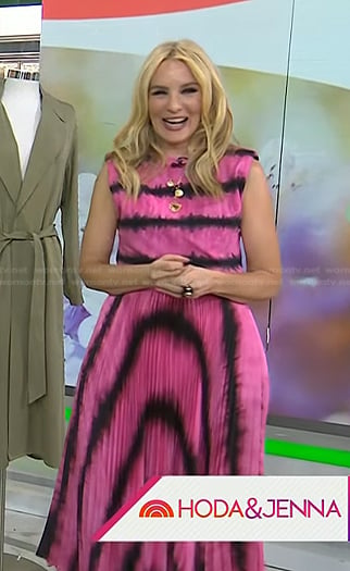 Chassie Post’s pink tie dye top and skirt on Today