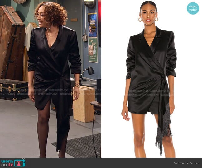 Cinq a Sept Shannon Blazer Dress worn by Cocoa McKellan (Tia Mowry-Hardrict) on Family Reunion