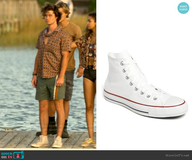 Converse Chuck Taylor® All Star® High Top Sneaker in White worn by John B (Chase Stokes) on Outer Banks