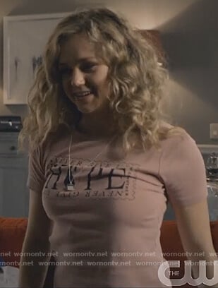 Courtney’s pink Hope graphic tee on Stargirl