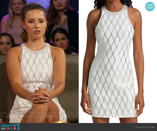 David Koma Tennis Net Crystal Embellished Mini Dress worn by Katie Thurston on The Bachelorette
