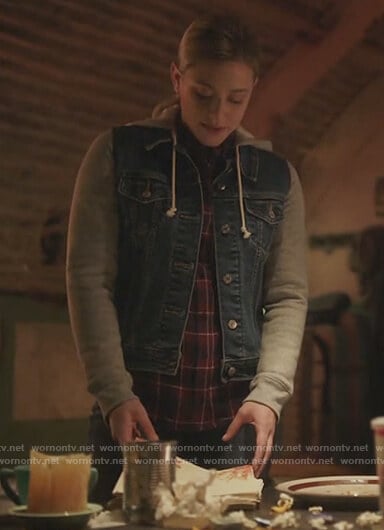 Betty’s denim mixed media hoodie on Riverdale