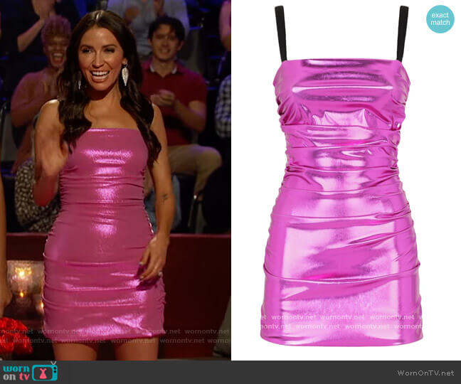 Dolce & Gabbana Metallic-effect ruched minidress worn by Kaitlyn Bristowe on The Bachelorette