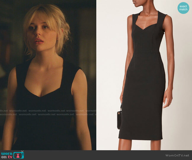Dolce & Gabbana Wool-Blend Crepe Midi Dress worn by Audrey Hope (Emily Alyn Lind) on Gossip Girl