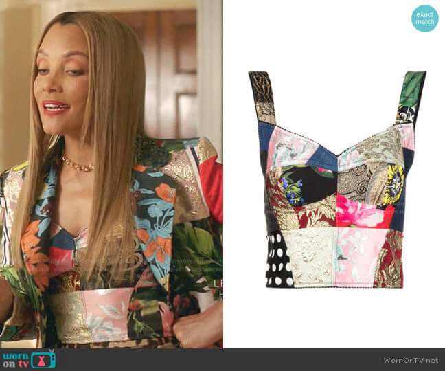 Dolce & Gabbana Patchwork Bustier Top worn by Dominique Deveraux (Michael Michele) on Dynasty