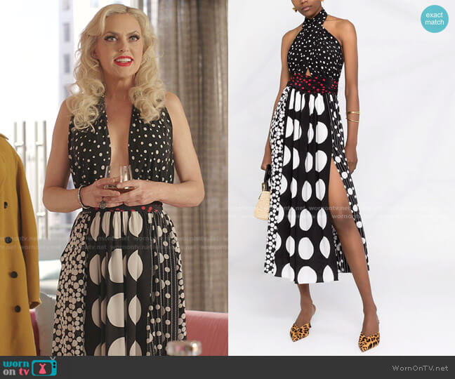 Dolce & Gabbana Polka Dot Halterneck Dress worn by Alexis Carrington (Elaine Hendrix) on Dynasty