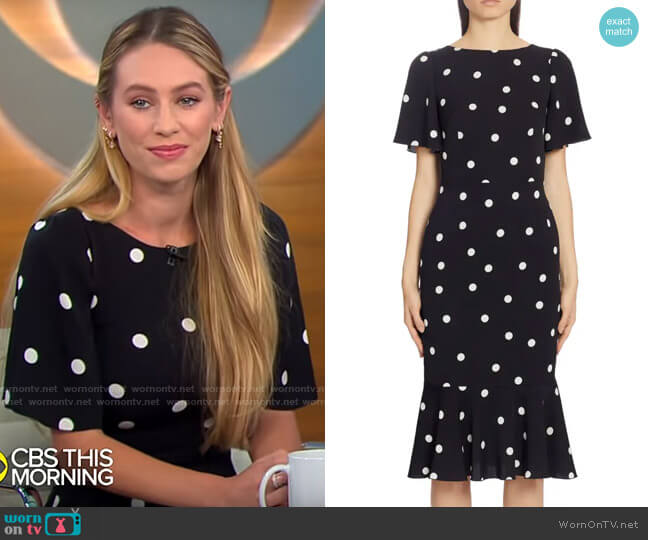 Dolce & Gabbana Polka Dot Stretch Silk Charmeuse Dress