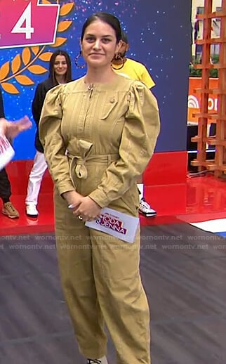 Donna’s beige puff sleeve jumpsuit on Today