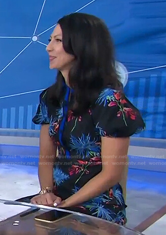 Dr. Natalie Azar’s black floral button up dress on Today