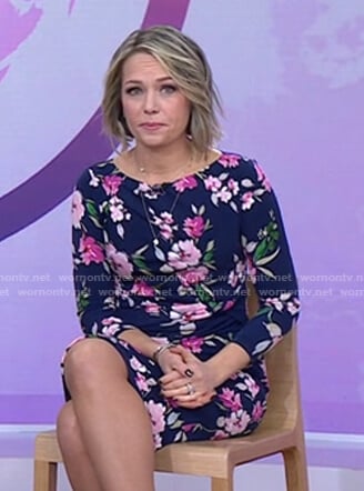 Dylan’s navy floral sheath dress on Today