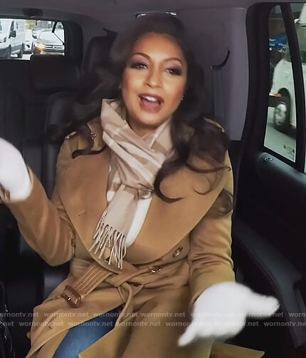 Ebony’s beige trench coat on The Real Housewives of New York City