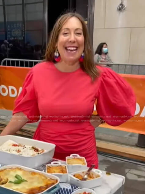 Elizabeth Gourlay Heiskell’s red puff sleeve mini dress on Today