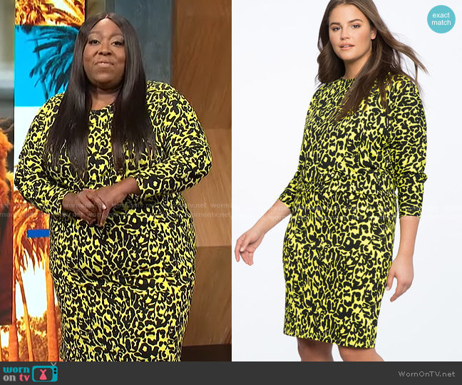 Eloquii Dropped Waist Dolman Sleeve Dress worn by Loni Love on E! News